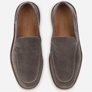 Dolce & Gabbana Men's Charcoal Suede Slip-On Loafers